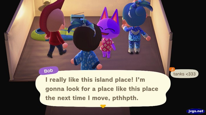 Bob: I really like this island place! I'm gonna look for a place like this place the next time I move, pthhpth.