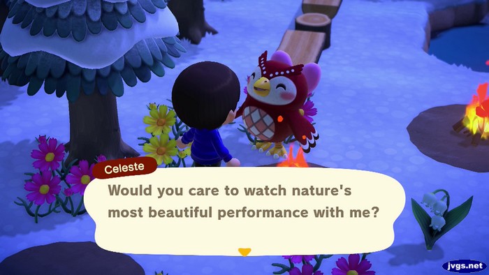 Celeste: Would you care to watch nature's most beautiful performance with me?