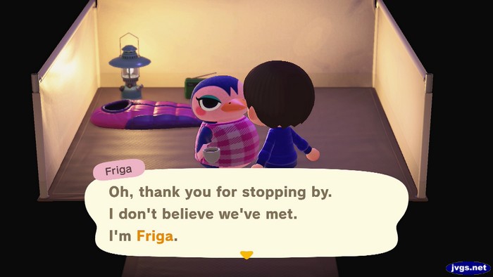 Friga: Oh, thank you for stopping by. I don't believe we've met. I'm Friga.