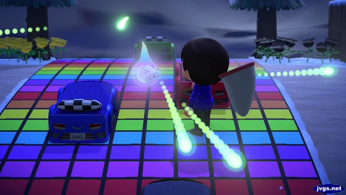 Wisp expels his spirits on Rainbow Road.