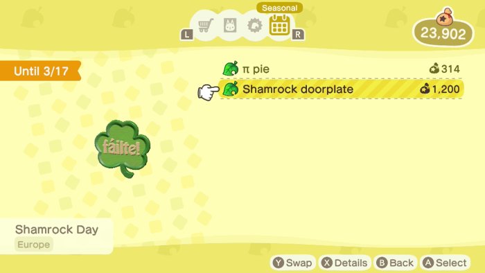 Shamrock doorplate: 1,200 bells