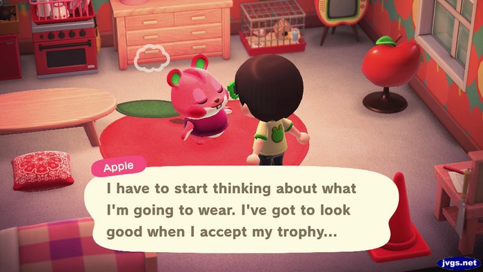 Apple: I have to start thinking about what I'm going to wear. I've got to look good when I accept my trophy...
