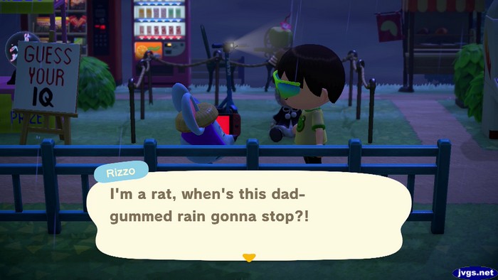 Rizzo: I'm a rat, when's this dad-gummed rain gonna stop?!