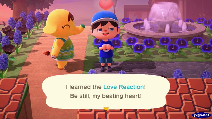 I learned the love reaction! Be still, my beating heart!