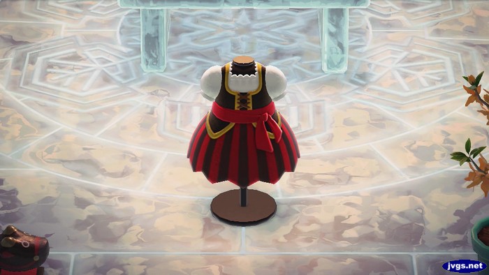 The pirate dress (red) in Animal Crossing: New Horizons.