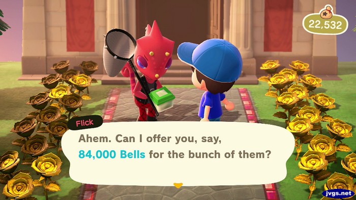 Flick: Ahem. Can I offer you, say, 84,000 bells for the bunch of them?