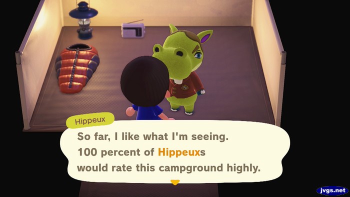 Hippeux: So far, I like what I'm seeing. 100 percent of Hippeuxs would rate this campground highly.