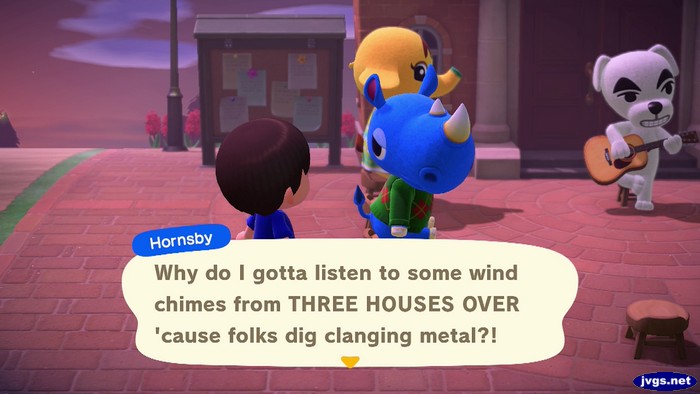 Hornsby: Why do I gotta listen to some wind chimes from THREE HOUSES OVER 'cause folks dig clanging metal?!