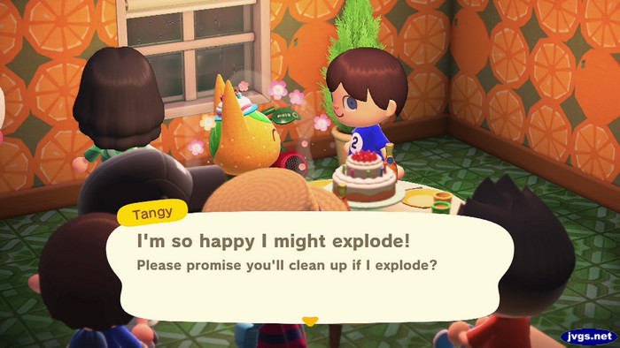 Tangy: I'm so happy I might explode! Please promise you'll clean up if I explode?