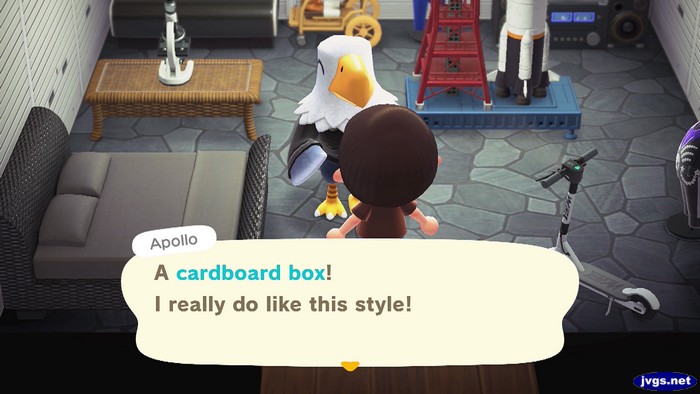 Apollo: A cardboard box! I really do like this style!