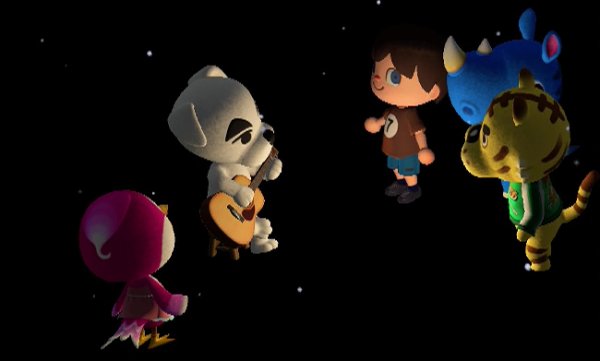 K.K. Slider performs for Midge, Jeff, Hornsby, and Tybalt.