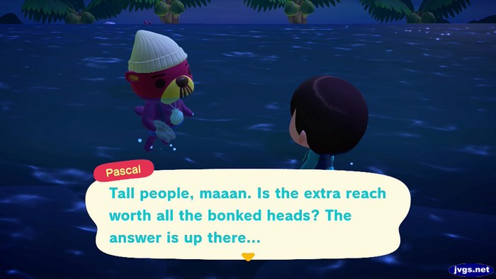 Pascal: Tall people, maaan. Is the extra reach worth all the bonked heads? The answer is up there...