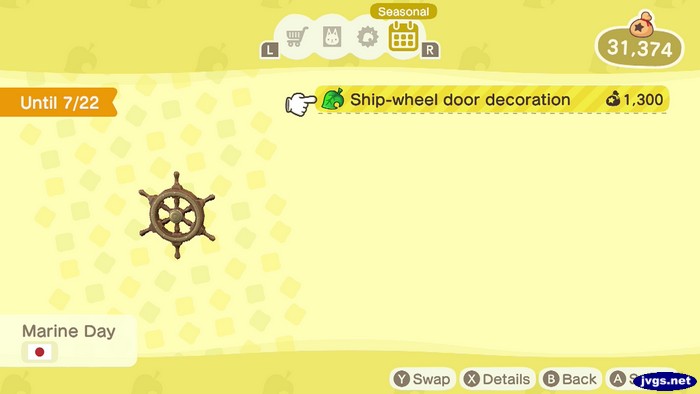 Ship-wheel door decoration: 1,300 bells.