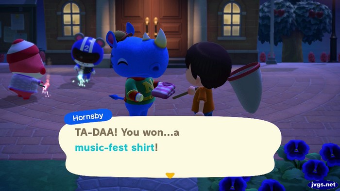 Hornsby: TA-DAA! You won...a music-fest shirt!