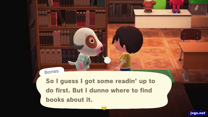 Bones: So I guess I got some readin' up to do first. But I dunno where to find books about it.