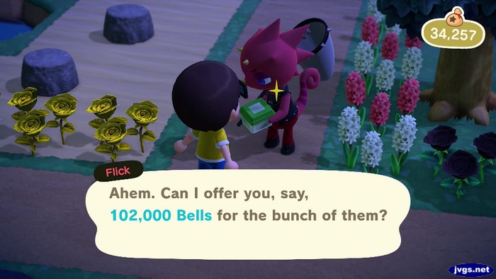 Flick: Ahem. Can I offer you, say, 102,000 bells for the bunch of them?