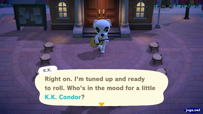 K.K.: Right on. I'm tuned up and ready to roll. Who's in the mood for a little K.K. Condor?