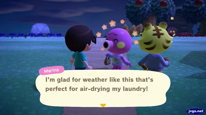 Marina: I'm glad for weather like this that's perfect for air-drying my laundry!