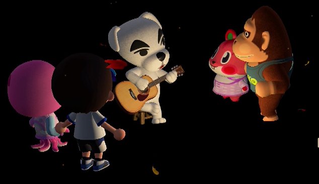 K.K. Slider performs for Marina, Jeff, Apple, and Louie.