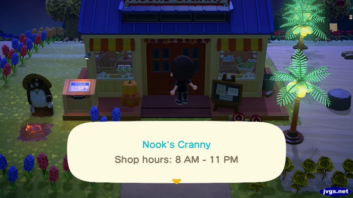 Nook's Cranny. Shop hours: 8 AM - 11 PM