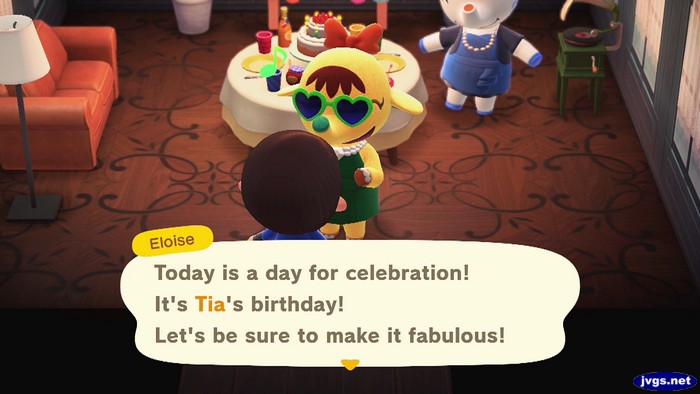 Eloise: Today is a day for celebration! It's Tia's birthday! Let's be sure to make it fabulous!