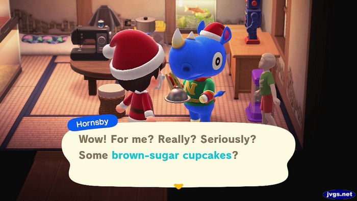Hornsby: Wow! For me? Really? Seriously? Some brown-sugar cupcakes?