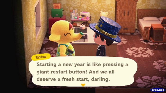 Eloise: Starting a new year is like pressing a giant restart button! And we all deserve a fresh start, darling.