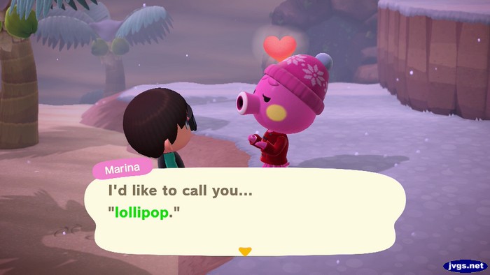 Marina: I'd like to call you... lollipop.