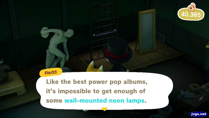 Redd: Like the best power pop albums, it's impossible to get enough of some wall-mounted neon lamps.