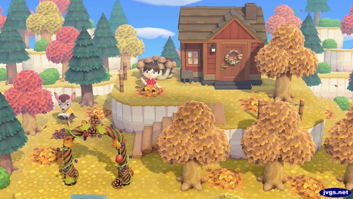 Dierdre's autumn-themed yard.