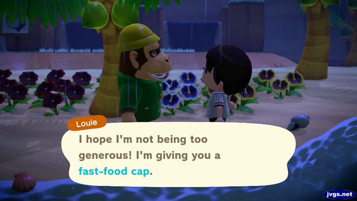 Louie: I hope I'm not being too generous! I'm giving you a fast-food cap.