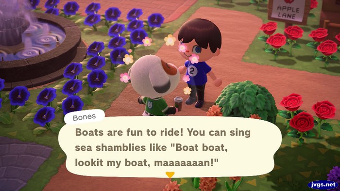 Bones: Boats are fun to ride! You can sing sea shamblies like Boat boat, lookit my boat, maaaaaaan!