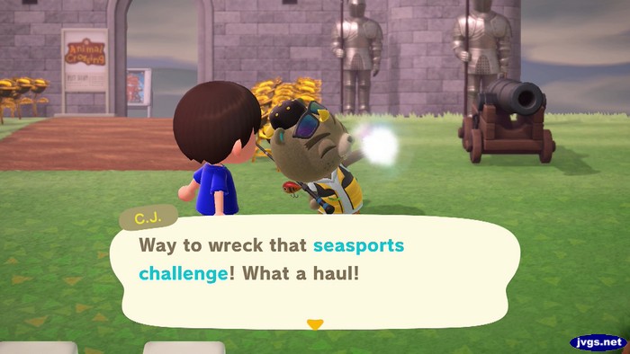 C.J.: Way to wreck that seasports challenge! What a haul!