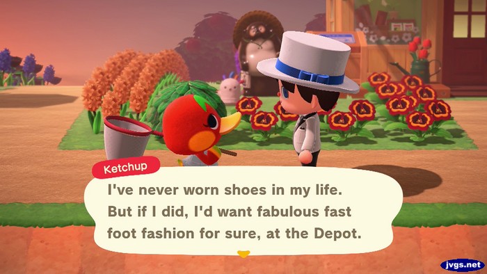 Ketchup: I've never worn shoes in my life. But if I did, I'd want fabulous fast food fashion for sure, at the Depot.