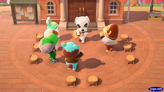 K.K. Slider gets ready to perform for Sasha, Bones, Jeff, Beardo, and Louie in Forest.