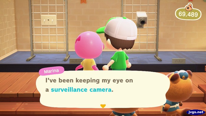 Marina: I've been keeping my eye on a surveillance camera.