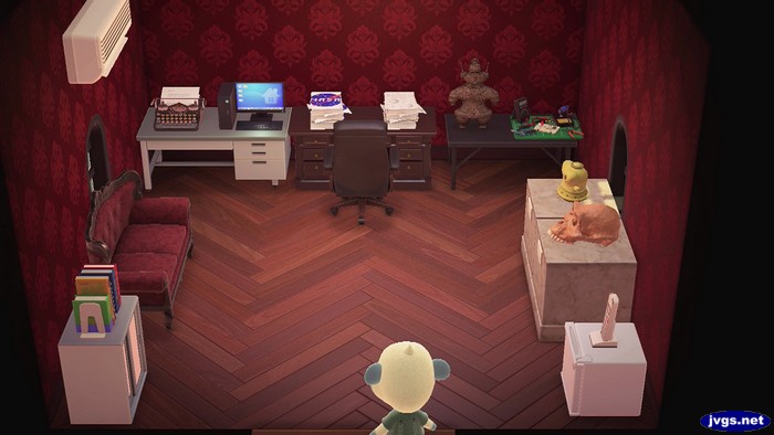 Monty's office for investigating mysterious phenomenon in Animal Crossing: New Horizons, Happy Home Paradise.