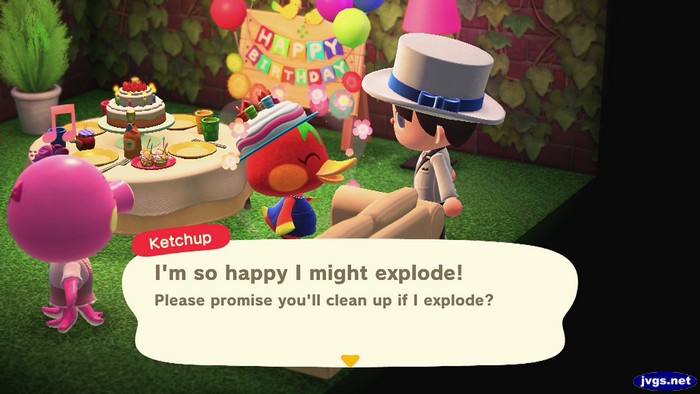 Ketchup: I'm so happy I might explode! Please promise you'll clean up if I explode?