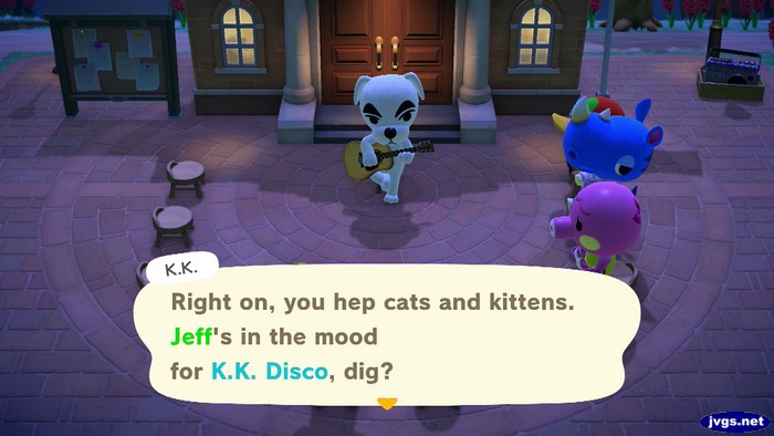 K.K.: Right on, you hep cats and kittens. Jeff's in the mood for K.K. Disco, dig?