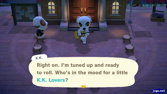 K.K. Right on. I'm tuned up and ready to roll. Who's in the mood for a little K.K. Lovers?