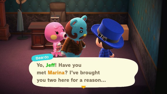 Beardo: Yo, Jeff! Have you met Marina? I've brought you two here for a reason...