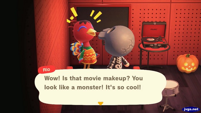 Rio: Wow! Is that movie makeup? You look like a monster! It's so cool!