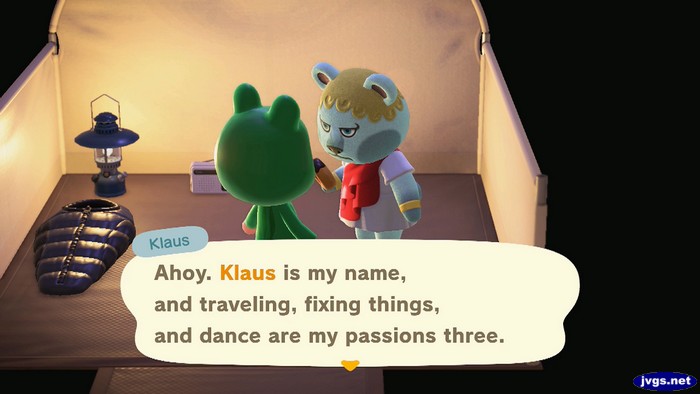 Klaus: Ahoy. Klaus is my name, and traveling, fixing things, and dance are my passions three.