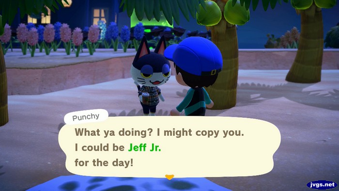 Punchy: What ya doing? I might copy you. I could be Jeff Jr. for the day!