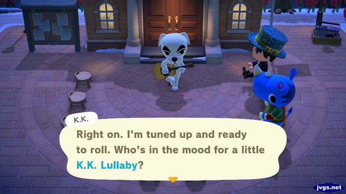 K.K.: Right on. I'm tuned up and ready to roll. Who's in the mood for a little K.K. Lullaby?