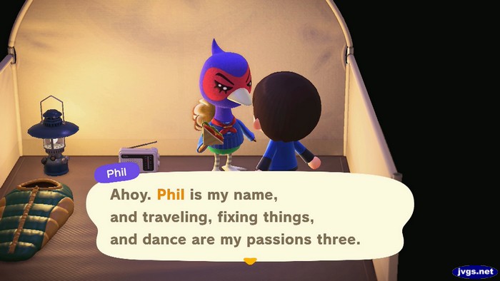 Phil, at the campsite: Ahoy. Phil is my name, and traveling, fixing things, and dance are my passions three.