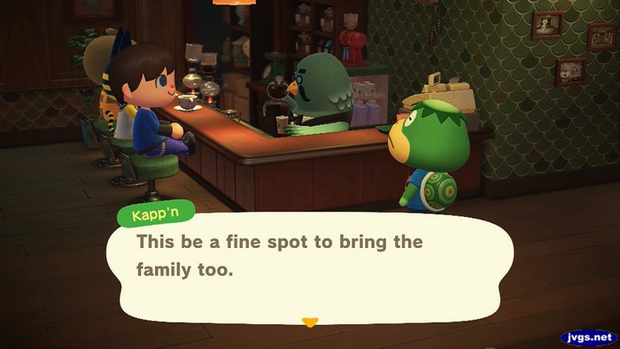 Kapp'n: This be a fine spot to bring the family too.