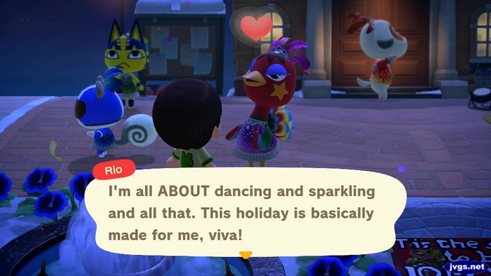 Rio: I'm all ABOUT dancing and sparkling and all that. This holiday is basically made for me, viva!