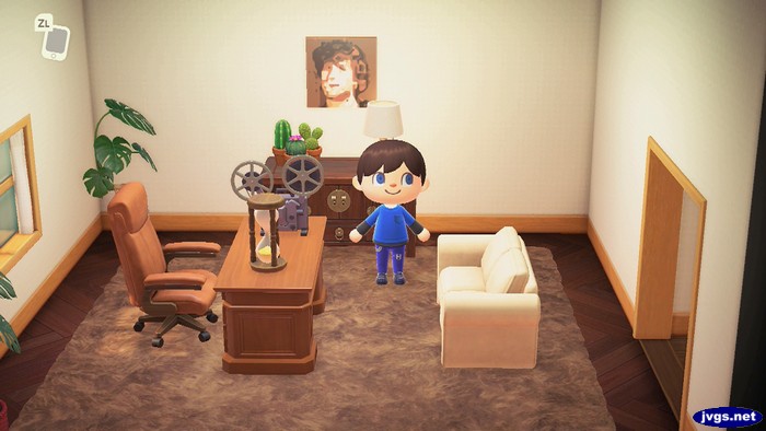 Michael's office from The Good Place, recreated in an Animal Crossing: New Horizons dream town.