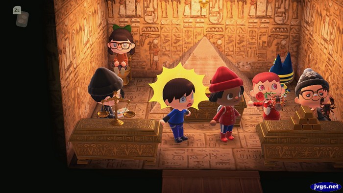 Six players hanging out in Ankha's house.
